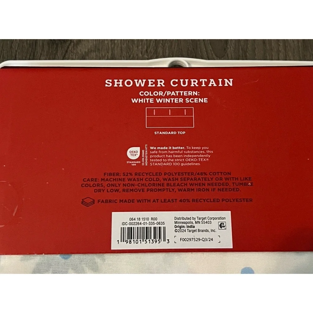 NWT Target‎ Wondershop Green Tree Shower Curtain Viral Christmas Forrest White